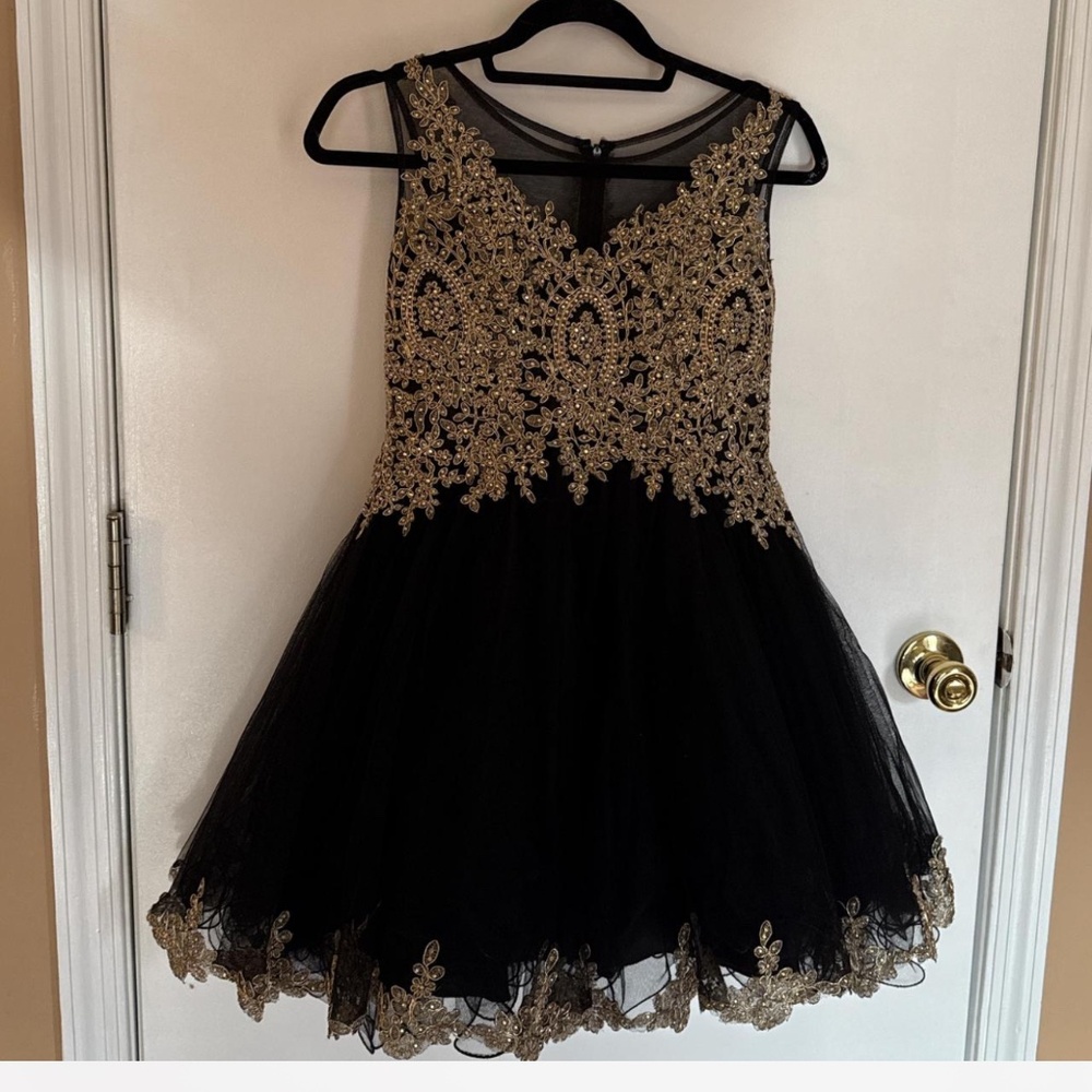 Gold and black dress